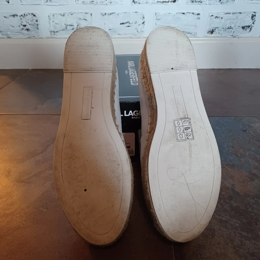 Karl Lagerfeld white leather